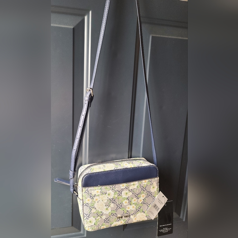 Nine West Navy Floral Crossbody Bag